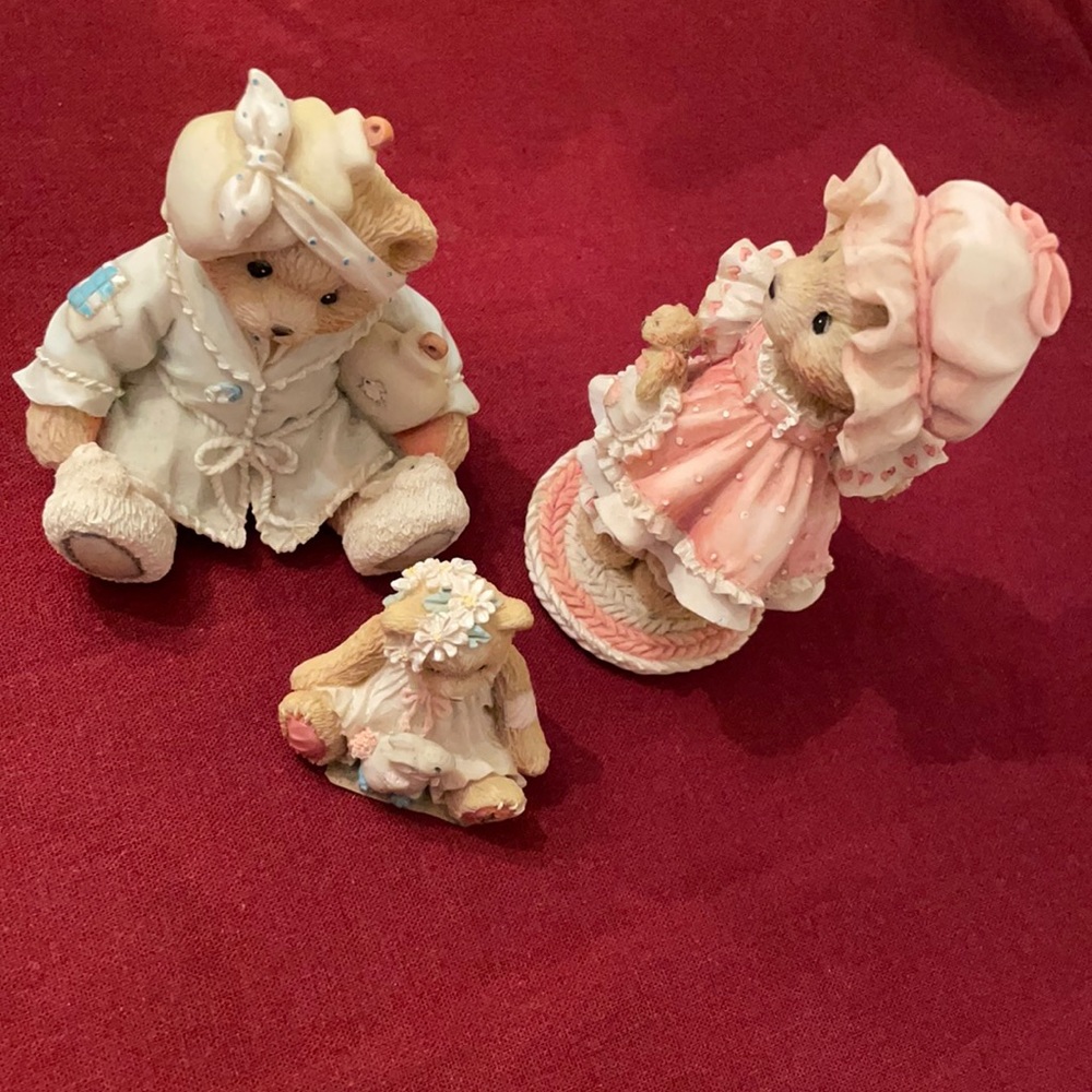 Cherished teddies, customer appreciation Teddy, girl with bunny teddy